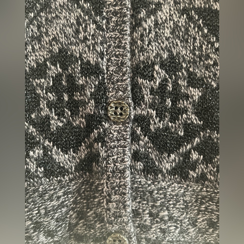 NWT $122 Catimini France Cardigan Sweater Girls Size 6 black gray - Picture 5 of 10